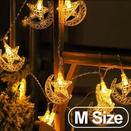 1-10M Led String Lights Moon Star Lamp Eid Moon Star Decoration Hanging String Light Luminous Star Moon Ramadan Home Decoration