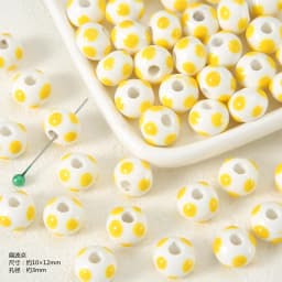 Exclusive Hand-painted Yellow Ceramic Straight Hole Bead Jewelry For Summer