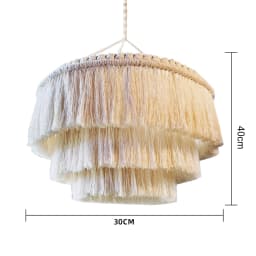 Macrame Lamp Shade Boho Pendant Light Shade Ceiling Light Cover Chandelier Decorative for Dorm Living Room Home Decor