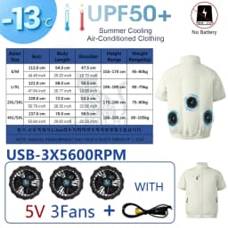 Summer 3 Fans 4 Fans Air Conditioning Cooling Vest Men Women Outdoor Jacket Sun Protection Windbreaker Travel Fishing Sports