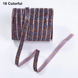 10Yard 20mm Multicolor Shimmer Glitter Ribbon Sparkle Velvet Ribbon for DIY Craft Christmas Gift Wrapping Hair Bow Wedding Decor