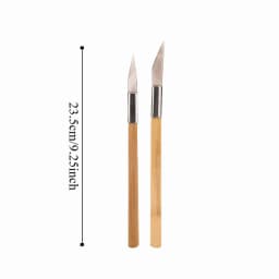 2Pcs Precision Wooden Handle Agate Burnisher Agate Material Wood Color Jewelry Polishing Tool Jewelry Tools Clay Craft