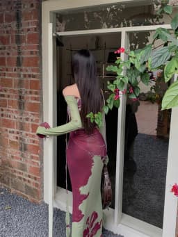CHEERART Off The Shoulder Long Sleeve Mesh Maxi Dress 2024 Women Bodycon Tunics A Line Backless Ladies Long Dress Fall Fashion