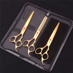 Purple Dragon Pet Scissors 7'' Stainless Dog Groomming Scissors Kit Straight Shears Thinning Shears Chunker Curved Shears Z3003