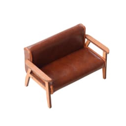 1:12 Dollhouse Miniature Sofa Leather Sofa Single/Double Chair Furniture Model Living Room Decor Toy Doll House Accessories
