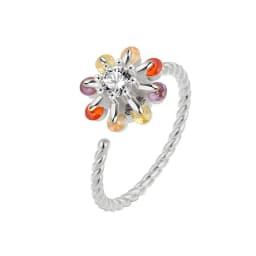 SMJEL Fidget Spinner Ring Anxiety for Women Multiple Crystal Flower Eye Butterfly Animal Ring Rotate Anti Stress Wedding Jewerly