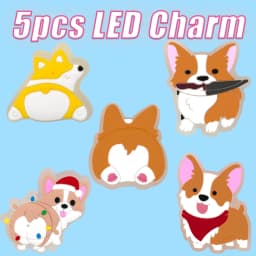 5PCS LED Shoe Charms Cats Dogs Unicorns Lighted Shoe Decorations Gamepad Cameras Diamond LED Pins for Women Girls Clog Buckles