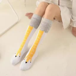 Men Funny 3D Chicken Socks Print Cartoon Cosplay High Flexibility Thigh High Sock Cotton Fashion Thin Toe Feet