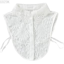 Female Lace Detachable Collar Vintage Solid Fake Collar Lapel Blouse Top Adjustable Women Clothes Ladies False Collar