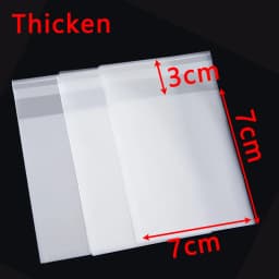 100pcs Transparent Frosted Opp Bag 5.5cm 7cm 8cm 10cm Self Adhesive Pouch for for DIY Handmade Candy Cookie Gift Packaging Bags