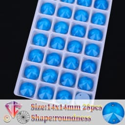 VC Neon Fluorescent Roundness Sew on Rhinestone Roundness Sewing Diamond Glass Diamond Flatback DIY Accessories Wedding