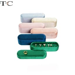 High-End Exquisite Retro Portable Velvet Ring Storage and Display Box Soft Velvet Ring Earring Jewelry Box