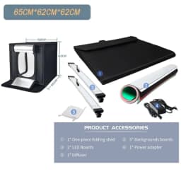 Photo Studio Box Portable Lightbox Tabletop Shooting PVC Backdrop Tent Photography Box Softbox Set for Items Display 45/65/80 cm