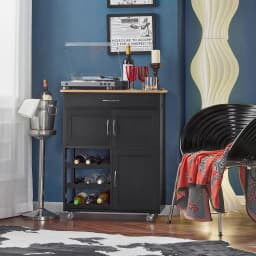 SoBuy FKW45 serving trolley Bottle Rays Kitchen Trolley Kitchen Island Freestanding kitchen living room Dining Room