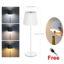 Dual Purpose Wine Bottle Vases Base Rechargeable LED Table Lamp Touch Dimmable Bedside Dinner Night Light Decor Study Desk Lamp