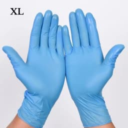 100pcs/Box Disposable Gloves Nitrile Black for Cleaning Powder Free, Blue Nitrile Gloves for Hairdressing Household Dishwashing