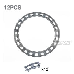 Marumine MOC Block Train Straight Curved Track Crossover Parts Railway Switch Big Size Building Bricks City View Accessories