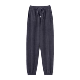 Autumn And Winter New 100% Merino Wool Flat Small Foot Pants Women Loose High Waist Lean Knitted Cashmere Bunched Foot Pants