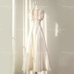 OLOEY Simple Off the Shoulder Korea Wedding Dresses A Line Corset Back Customized Bridal Gown Photos Shoot Satin Party Dress