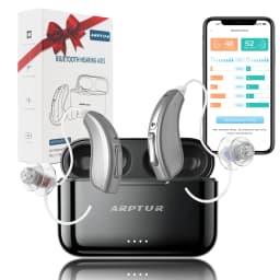 Bluetooth Hearing Aids for Seniors Rechargeable with Noise Cancelling APP Control Self-Fitting Wireless Music Stream Hand-free