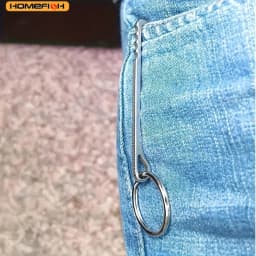 HOMEFISH Outdoor EDC Multifunction Tool Wallet Stainless Steel Keychain Key Ring Clasp Carabiner Money Clip Camping Accessories