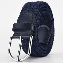 2024 New Design Very Popular Men Belt Beige White Luxury Woven Stretch Casual Alloy Buckle Needle Elastic Women Canvas 105cm