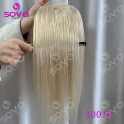 Remy Human Hair Topper Without Bangs 10×12CM Hand Stitched 360°3D Invisible Hair Piece Natural Cover For Thinning Hair
