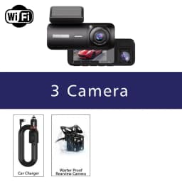 3 Channel WiFi Car DVR Three Way Dash Cam Inside Vehicle Camera DVRs Recorder FHD 1080P Video Mini Registrator Dashcam Camcord