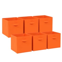 BonChoice Foldable Storage Cubes 30x30x30cm with Handle Pack of 6, Fabric Open Storage Bins Wardrobe Organization
