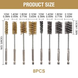 4/8PCS Stainless Steel Wire Brush Extended Cleaning Brush 1/4"Hex Shank Drill Bit Cleaning Brush Pipe Rust Removal Grinding Tool