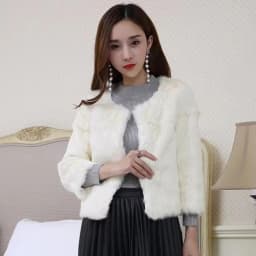 New Arrival Short Style Lady 100% Natural Rabbit Fur Coats Winter Warm Rabbit Fur Jackets Women Slim Real Rabbit Fur Overcoats