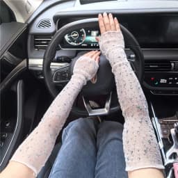 Summer Breathable Mesh Diamond Sequin Elasticity Fingerless Gloves Driver Sunscreen Fashion Personality Stage Performance Sleeve
