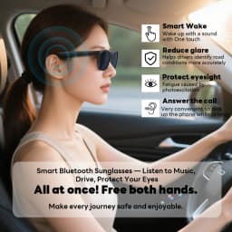 New Men's Smart Glasses Women's Bluetooth Glasses Voice Call Control Music UV Polarized Sunglasses Headphone Glasses Man 2026