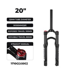BOLANY Suspension Fork Mountain Bicycle 20/24 Inch Disc Brake Straight Tube Travel 100mm MTB Air Fork For Bicycle Accessoires