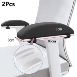 2Pcs Universal Chair Armrest Pads Black Gray Relief Elbows Forearm Pressure Memory Foam Armrest Cushion For Office Gaming Chairs