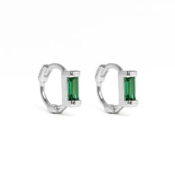 Aide 925 Sterling Silver Rectangle Colorful Zircon 6mm Huggie Earrings Mini Circle Second Hole Cartilage Earring Hoops Jewelry