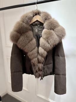 2026 Luxury Winter 90% White Duck Down Wool Blends Jacket Women Real Natural Huge Fox Fur Thickened Warm Puffer Wool Down Coat