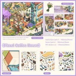 HEYBAO Anniversary Mini Scene Book | Japanese Retro Comic Stickers & Cards, for Journal & Scrapbook Decor