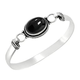 Vintage 925 Silver Bangle Natural Oval Moonstone Bangle Bracelets Handmade Birthstone Bangle Gifts Fine Jewelry for Women Men