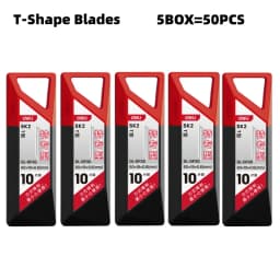 10/20/30/50Pcs T-Shape Knife Blades Steel Box Cutter Blades with Plastic Case Standard Blades for Utility Knife Replacement