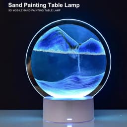 3D Flowing Sand Painting Night Light Atmosphere Light Landscape Hourglass Decompression Flowing Sand Ornament Desk Lamp Gift