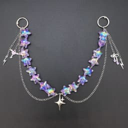 Iridescent Detachable ITA Bag Double Chain Star Heart Pendant DIY Bag Decorative Chain Pain Bag Charm Fashion Waist Chain