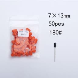 50PCS Green Nail Sanding Caps Bands With Rubber Drill Polishing Nail Art Rotating Remove Burrs Manicure Pedicure Accessory Tool