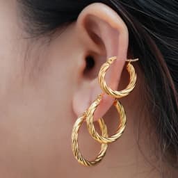 3pair/set Simple Twist Circle Round Hoop Earrings for Women Waterproof Stainless Steel Huggie Ear Buckle Statement Jewelry 2026