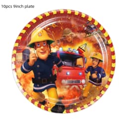 9pcs Fireman Sam Foil Number Balloons Set Happy Birthday Party Deco Ball Boy Gift Fire Truck Holiday Baby Shower Party Supplies