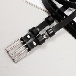[EAM] Pu Leather Black Double Layers Long Wide Belt Personality Women New Fashion Tide All-match Spring Autumn 2026 1DH8721