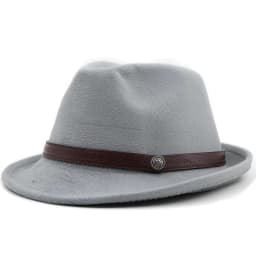 2022 Simple Wool Women Men Fedora Hat For Winter Autumn Elegant Lady Gangster Trilby Felt Homburg Church Jazz Hat