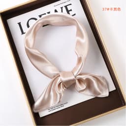 Solid-color Square Scarf single-color Imitation Silk Small Square Plain Glossy Satin Color Tween Performance Silk Scarf SJ19