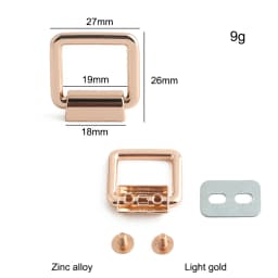 10/50/100PCS Metal Bag Side Hanger Square Ring For Handbag Strap Side Carabiner Clip Hook Chain Connector Buckle Accessories