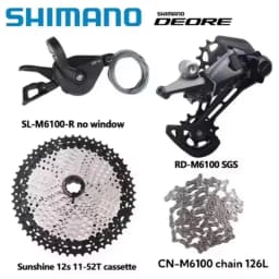 SHIMANO DEORE M6100 Groupset SL RD CN CS M6100 For 1x12s MTB Rear Derailleur 10-51T Cassette Sunshine K7 DEORE 12S 4pcs Kit